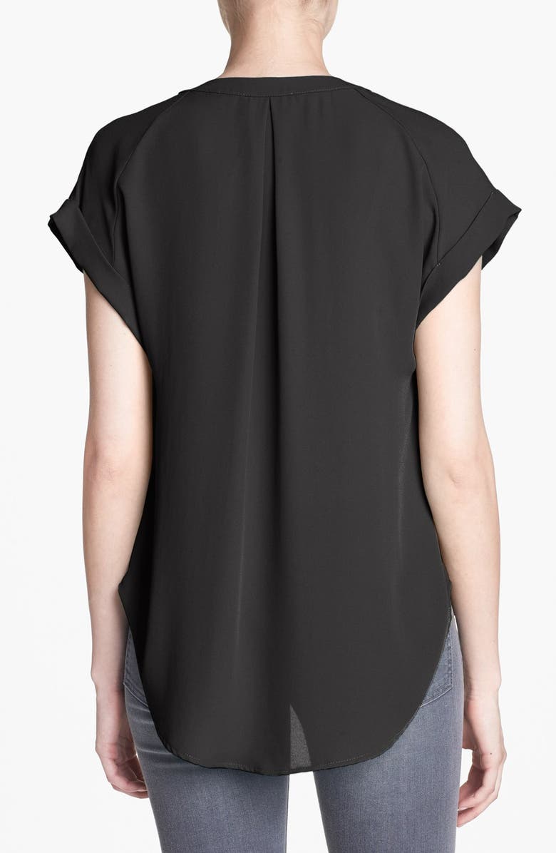 ASTR the Label ASTR Cap Sleeve Shirred Blouse, Alternate, color, 