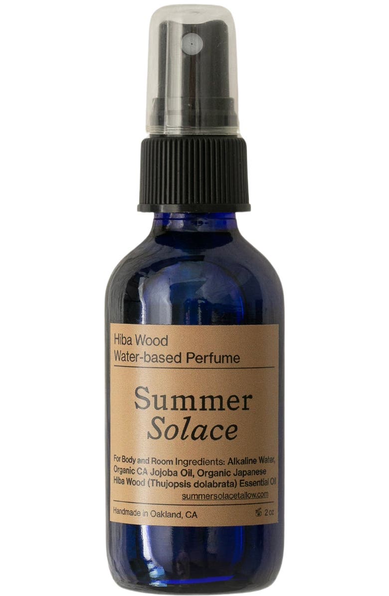 Summer Solace Tallow Hiba Wood Water-Based Perfume Mist, Main, color, Dark Blue
