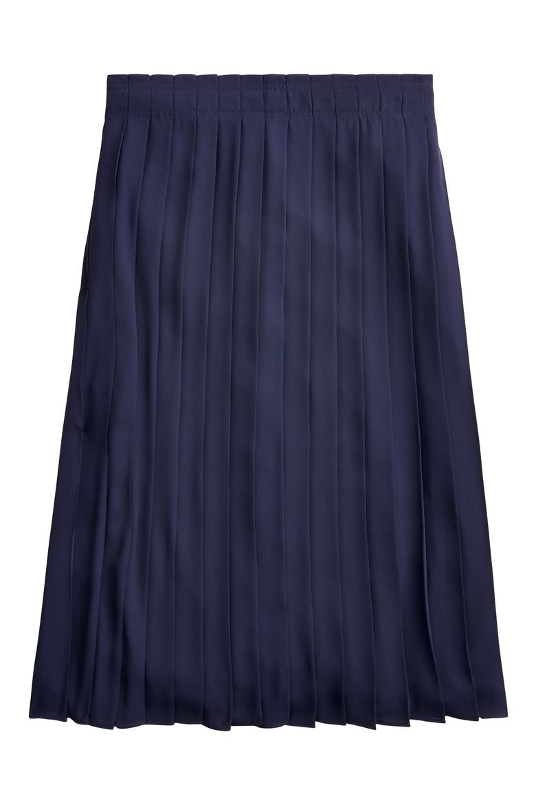 Pleated Midi Skirt, Alternate, color, NAVY