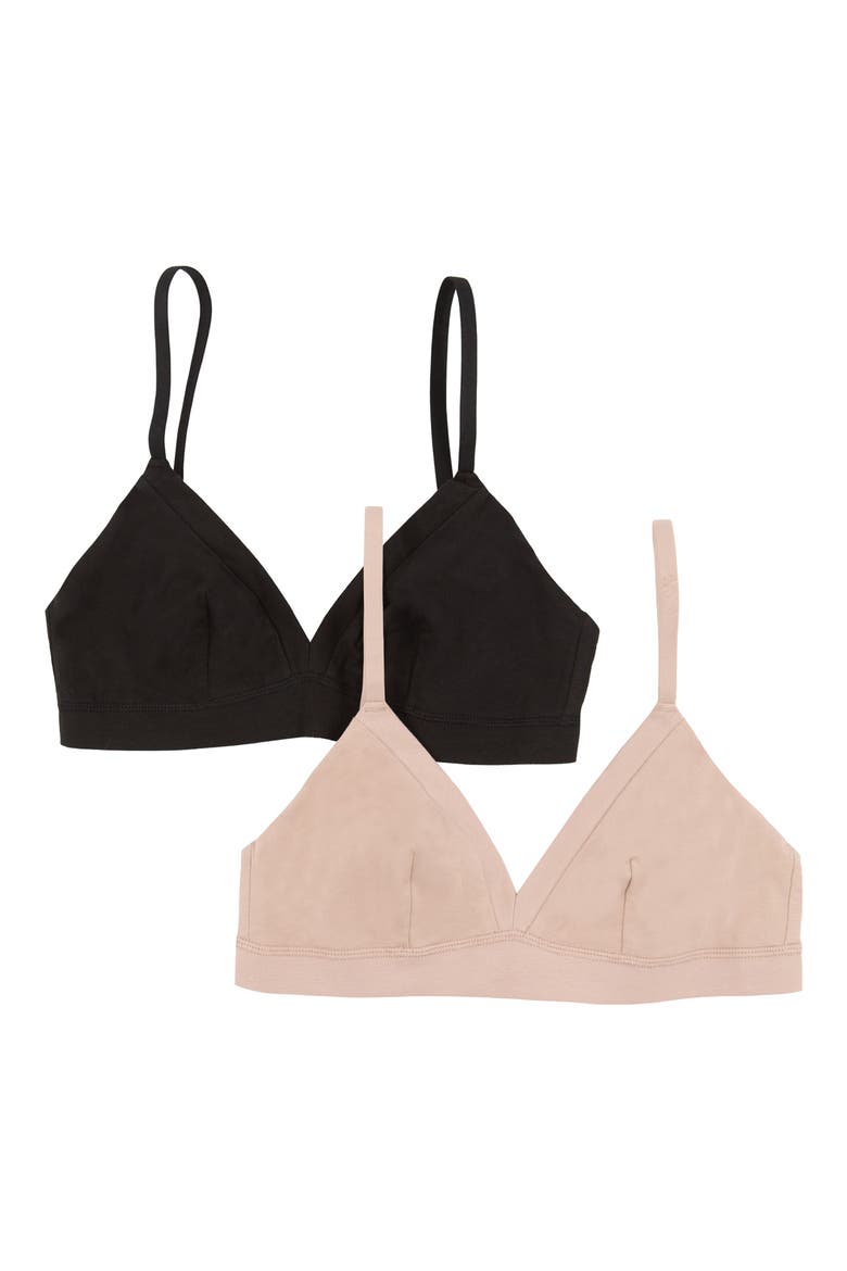 Assorted 2-Pack Stretch Cotton Bralettes, Alternate, color, LYNX