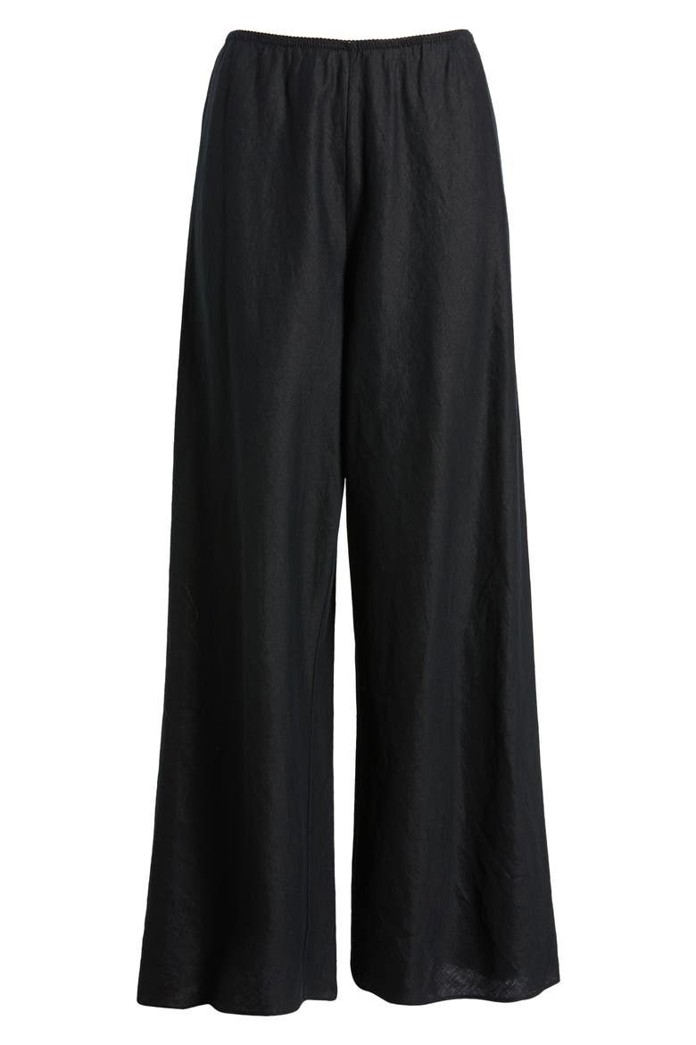 Lavon Linen Wide Leg Pants, Alternate, color, BLACK