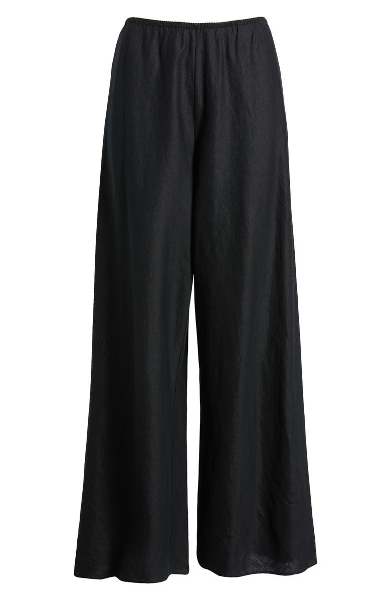 DÔEN Lavon Linen Wide Leg Pants, Alternate, color, Black