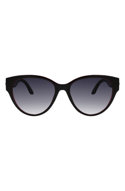57mm Gradient Cat Eye Sunglasses