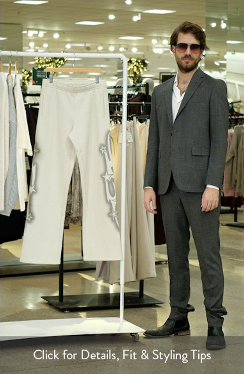 Cyber Baggy Star Print Detail Sweat Pants, sales video thumbnail