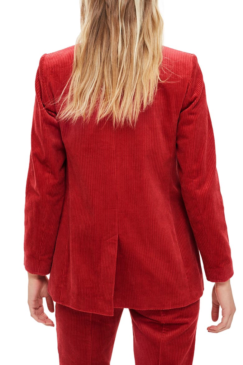 Corduroy Blazer, Alternate, color, DARK PINK