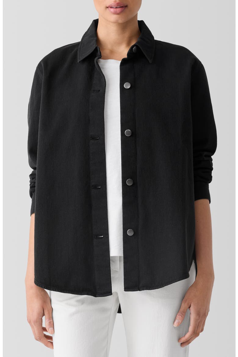 Classic Organic Cotton Shirt Jacket, Main, color, BLACK