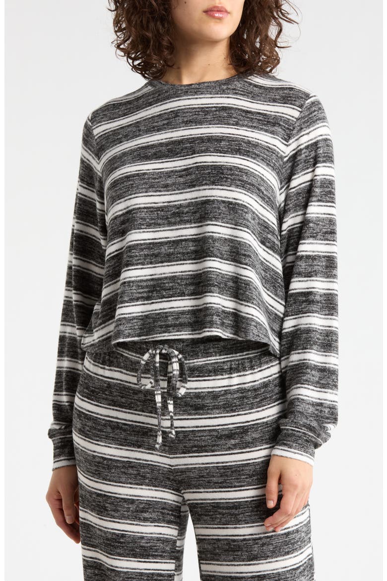 Easy Cozy Crew Pajama Sweatshirt, Main, color, GREY ADDY STRIPE