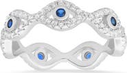 Queen Jewels Sterling Silver Evil Eye Eternity Band Ring