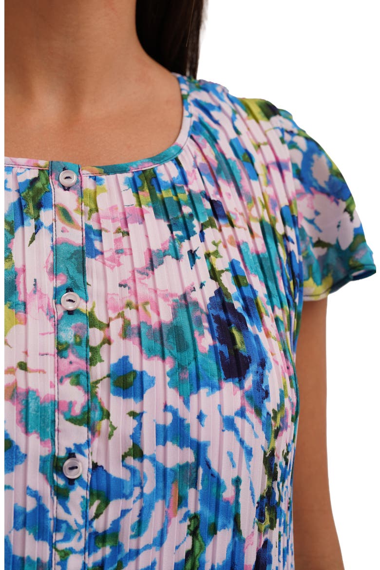 Printed Pleated Fluttery Sleeve Midi Dress, Alternate, color, PAULA COOL