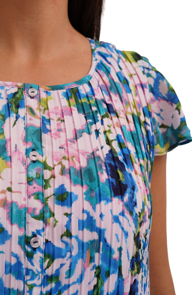 CYRUS Printed Pleated Fluttery Sleeve Midi Dress, Alternate, color, Paula Cool