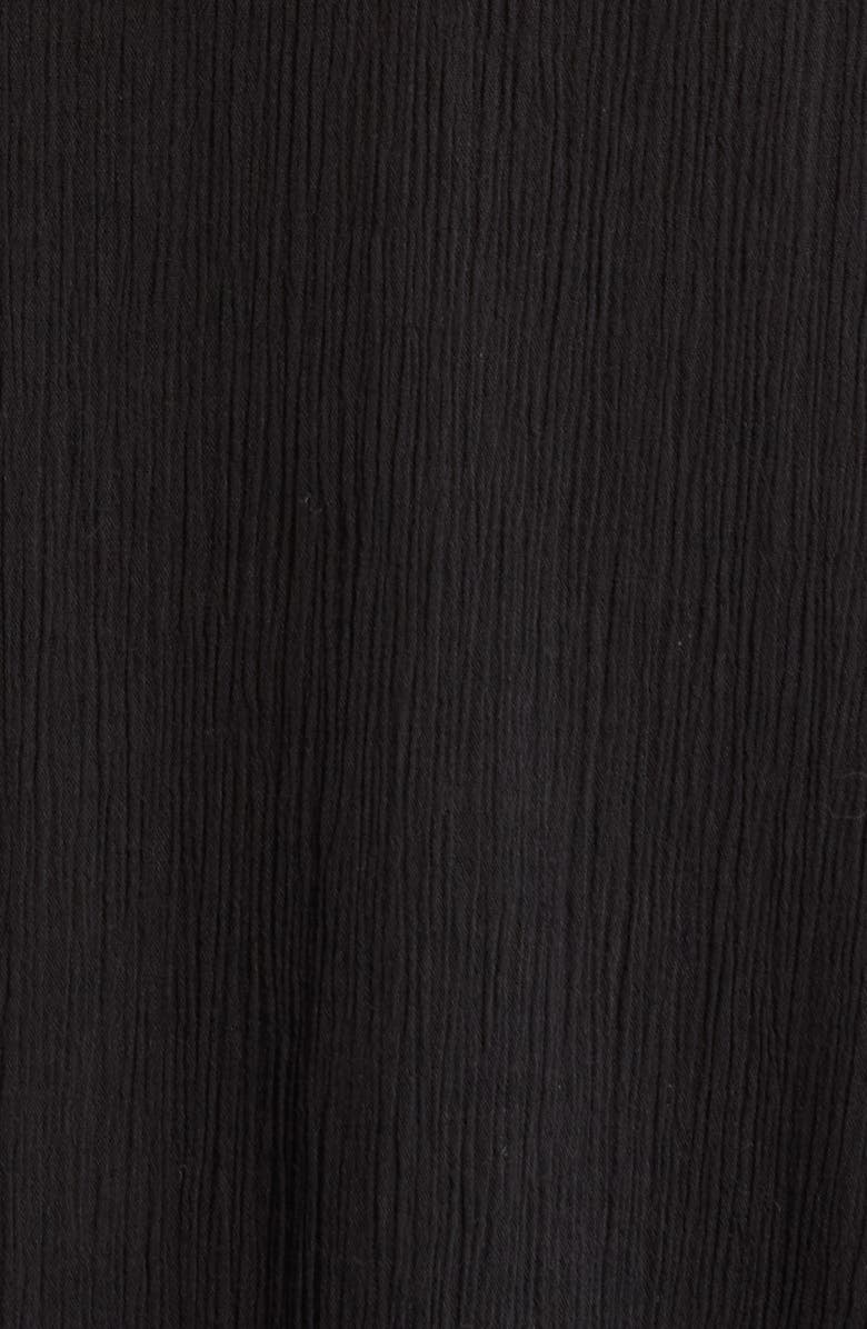 Sanctuary Crinkle Gauze Cover-Up Midi Dress, Alternate, color, Black