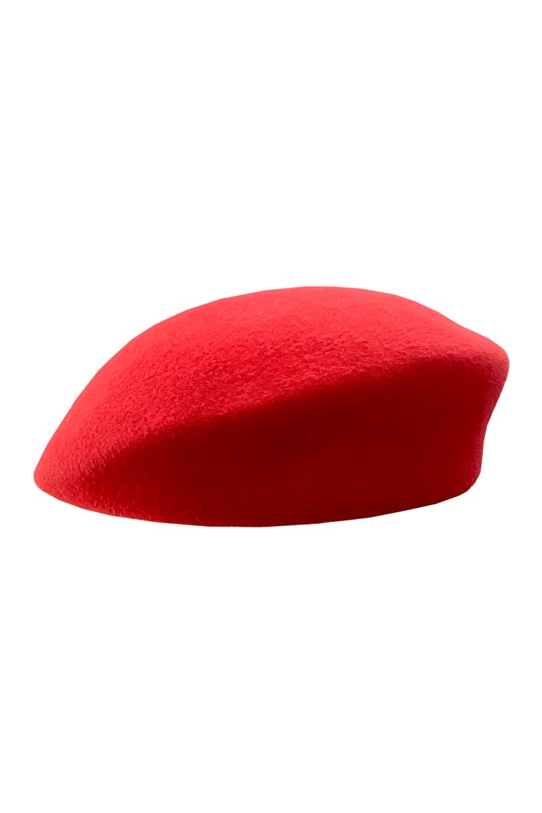 Bini Felt Beret, Alternate, color, Red