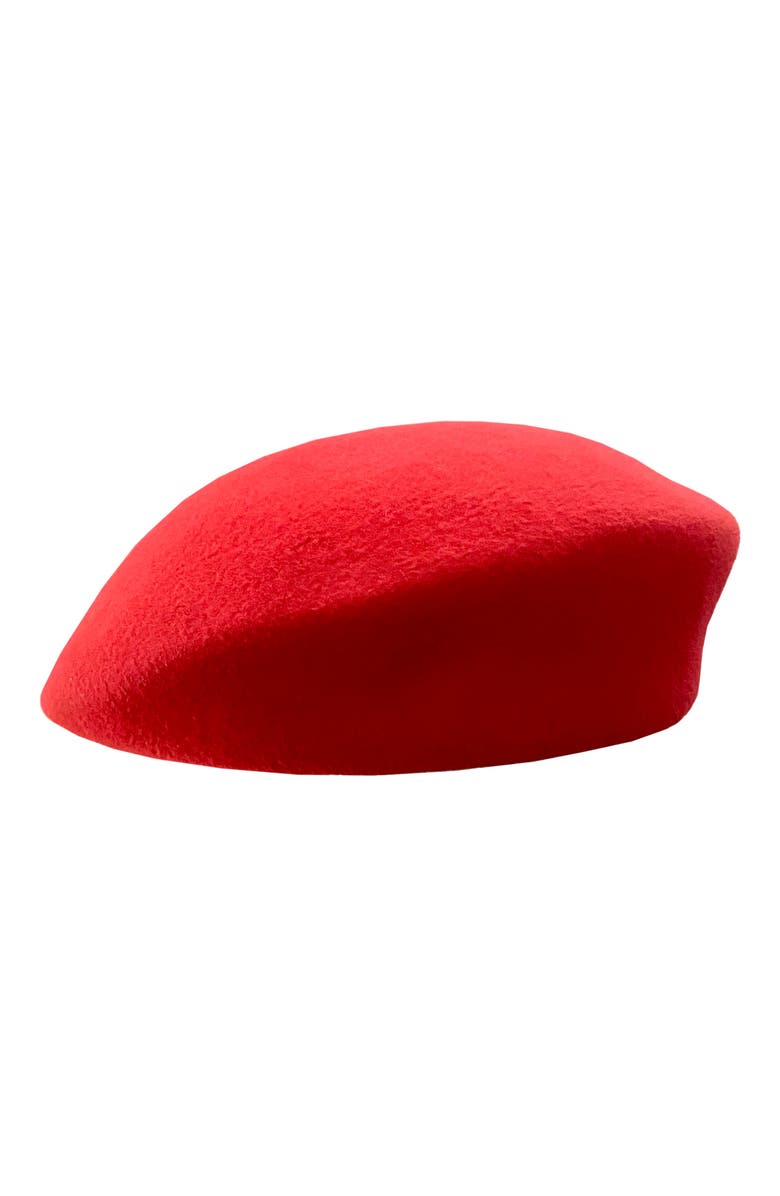 Binata Millinery Bini Felt Beret, Alternate, color, Red