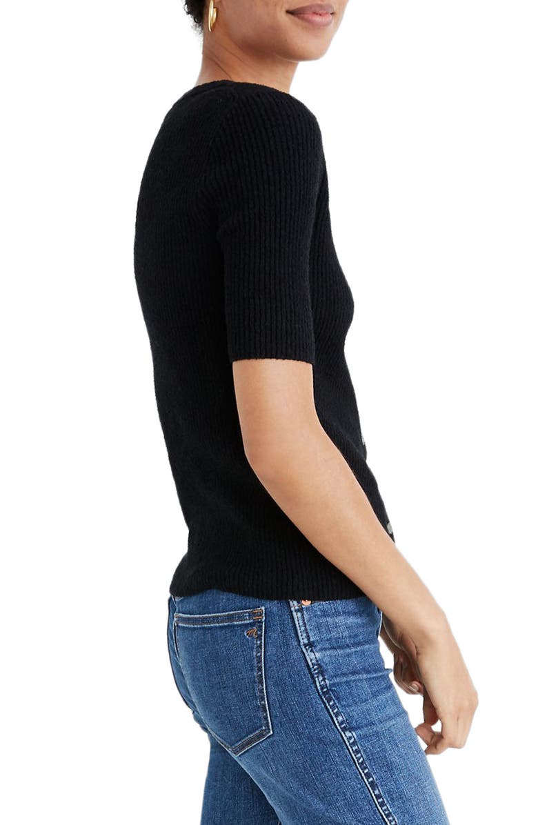 Madewell Hester Short Sleeve Cardigan Sweater, Alternate, color,