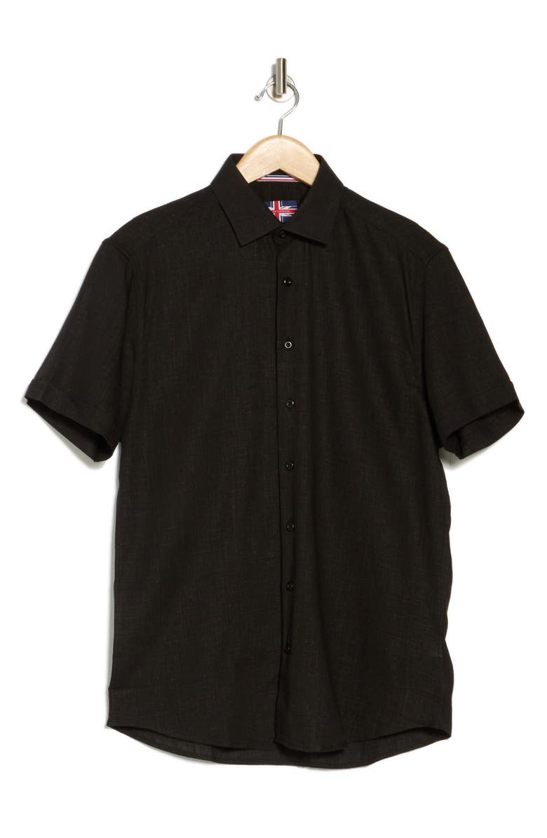 SOUL OF LONDON Short Sleeve Sport Shirt, Alternate, color, Black/ Noir