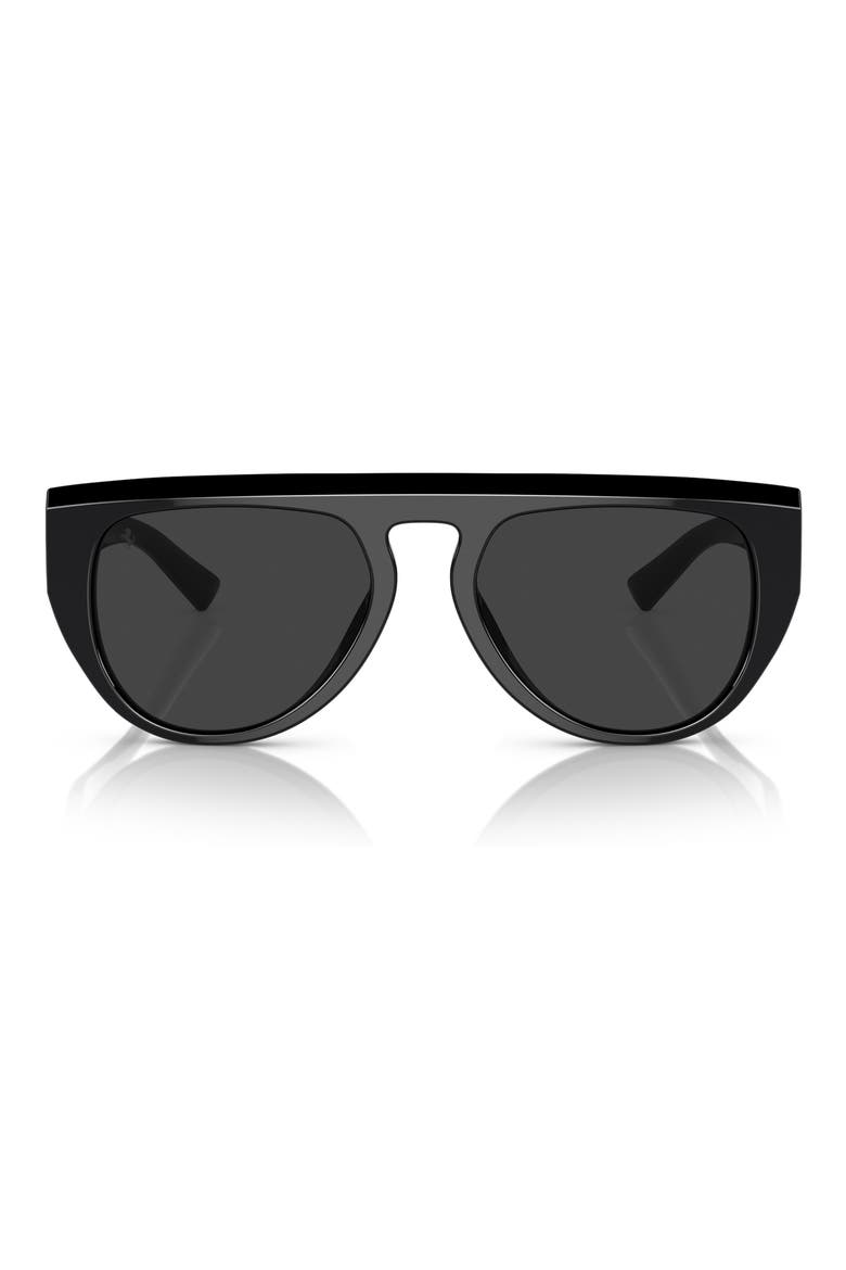56mm Polarized Pilot Sunglasses, Main, color, BLACK / POLAR BLACK MIRROR