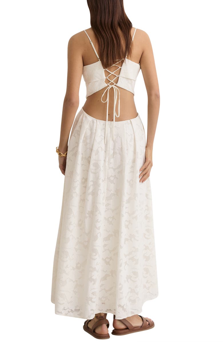 Reiss Sian Lace Cutout Maxi Dress, Alternate, color, Cream