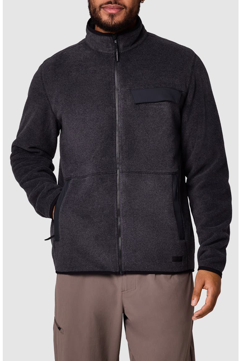 Deming Fleece Jacket, Main, color, BLACK