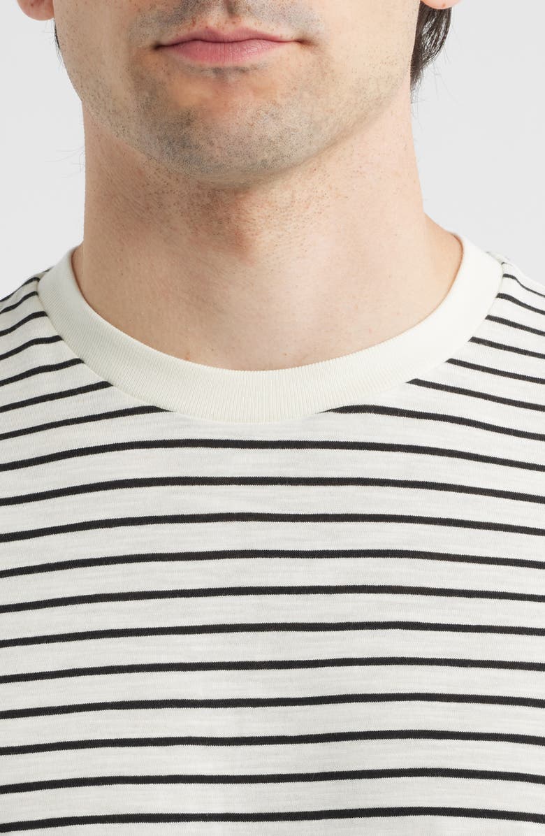 Mavi Jeans Stripe Crewneck T-Shirt, Alternate, color, Antique White