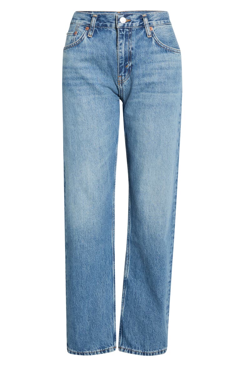 Blondie Mid Rise Ankle Straight Leg Jeans, Main, color, MEDIUM VAIN