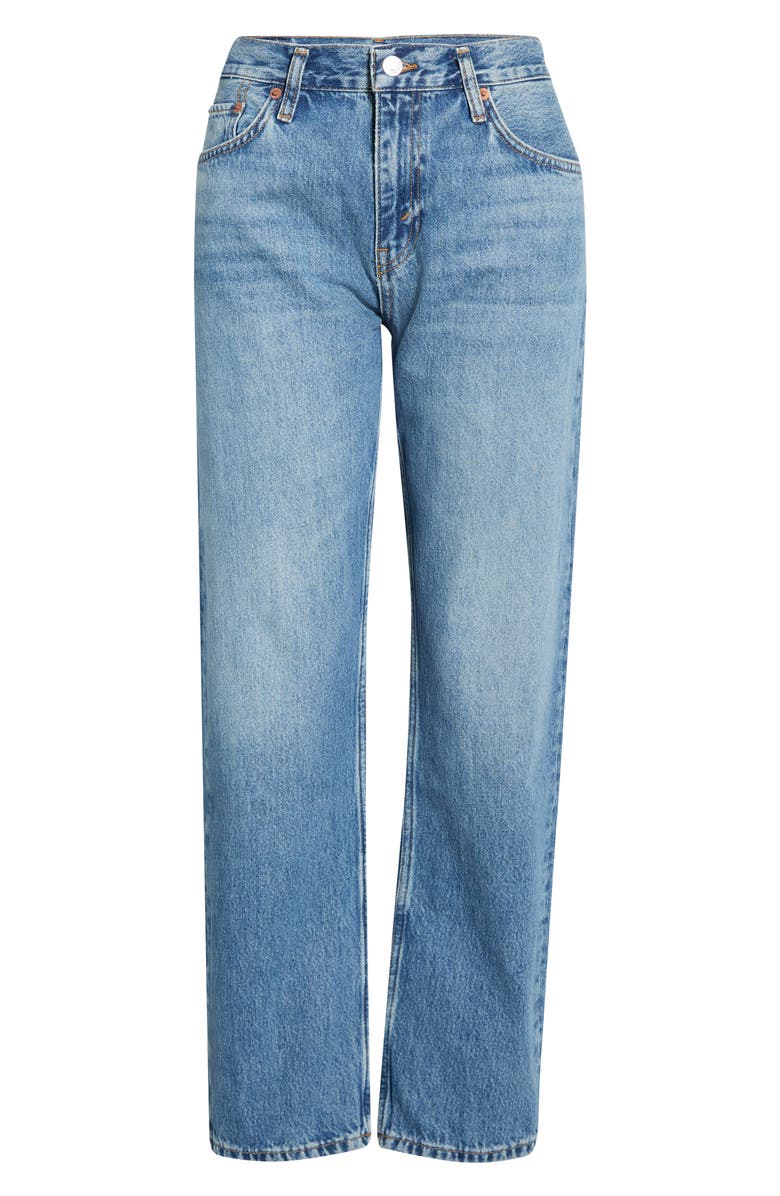 Re/Done Blondie Mid Rise Ankle Straight Leg Jeans, Main, color, Medium Vain