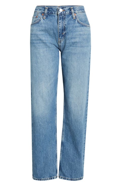 Blondie Mid Rise Ankle Straight Leg Jeans (Med Vain)