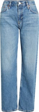 Re/Done Blondie Mid Rise Ankle Straight Leg Jeans