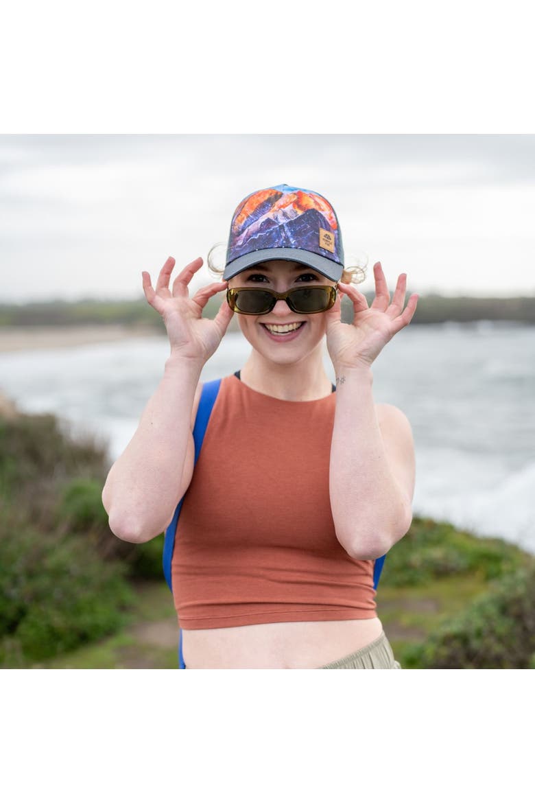Trail Blazer Trucker Hat, Alternate, color, Sunset Hues