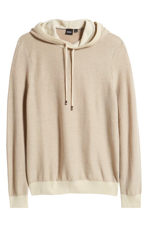 Hugo Boss Boss Trapani Mesh Sweater Hoodie In Open White