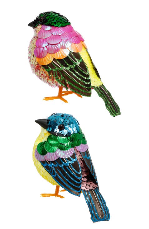 Sequined Bird, Large, Set of 6