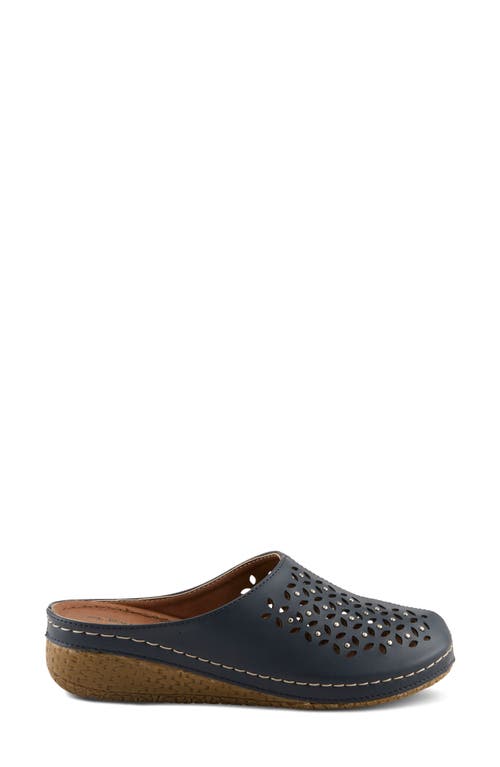 Flexus By Spring Step Laser-cut Mule In Navy