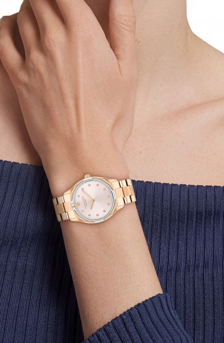 COACH Brooks Rose Gold Tone Bracelet Watch, 34mm, Alternate, color, Rose Gold