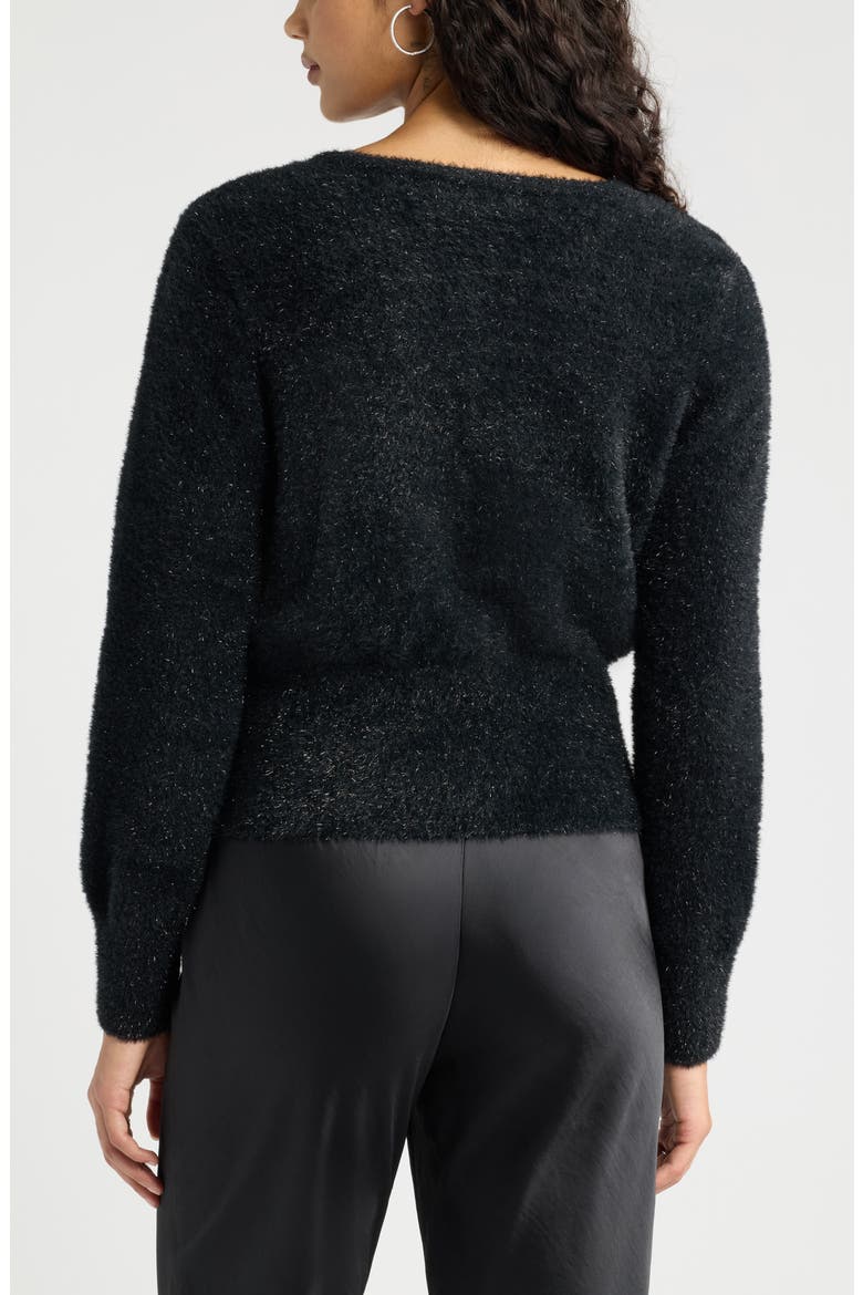 Tinsel Cardigan, Alternate, color, BLACK