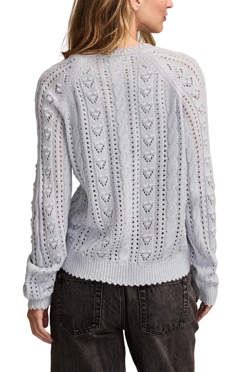 Lucky Brand Pointelle Sweater, Alternate, color, Heather