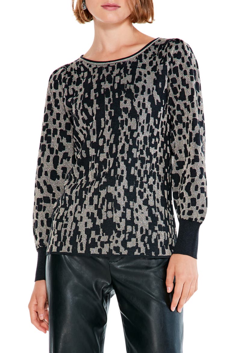 Twilight Shimmer Sweater, Main, color, BLACK MULTI