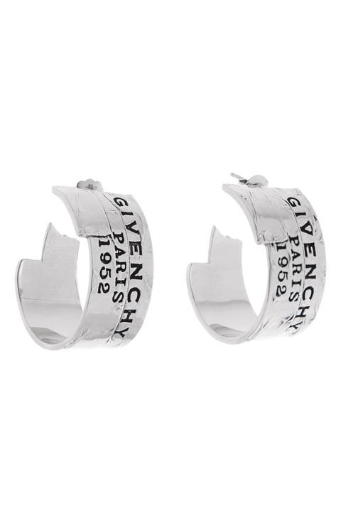 Tape Logo Hoop Earrings