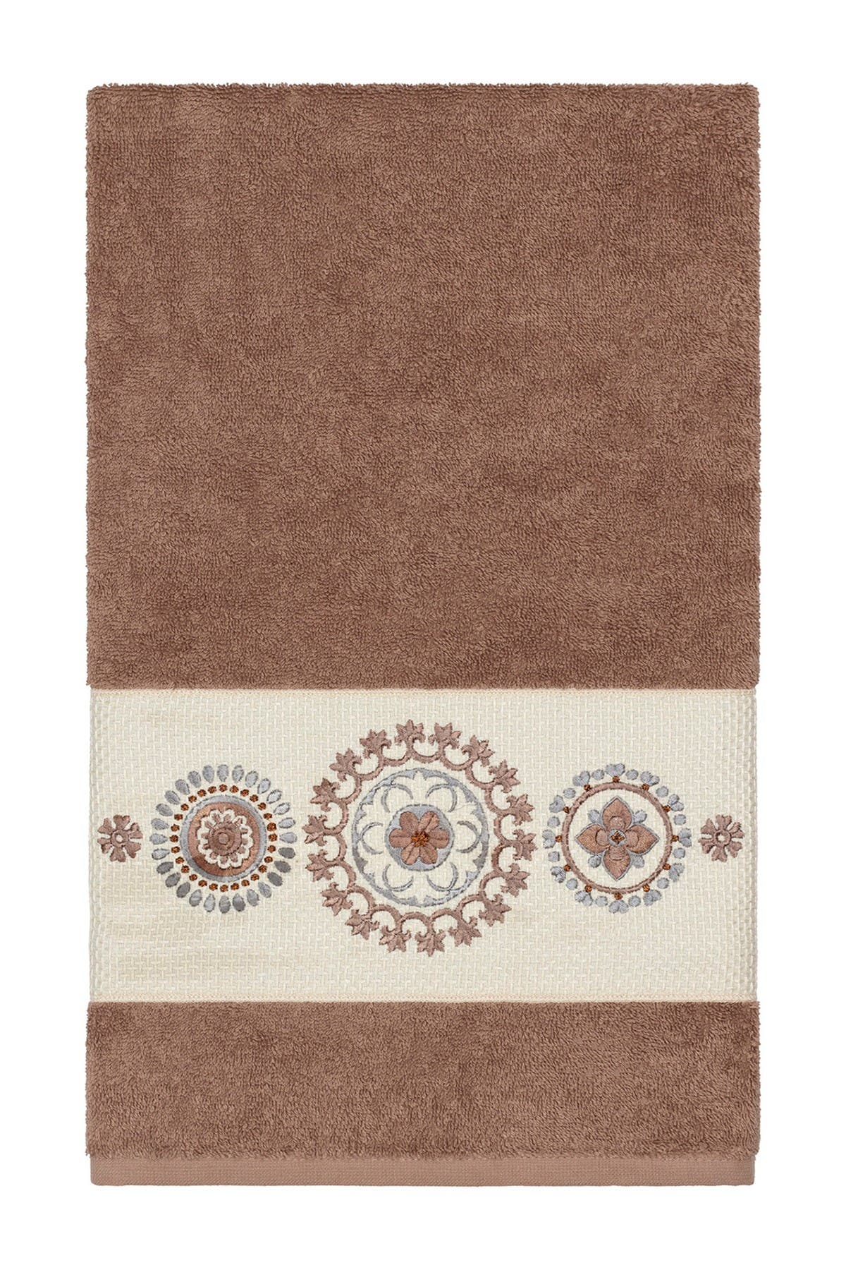 Linum Home Textiles Isabell Embellished Bath Towel - Latte