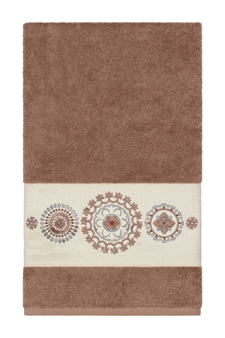 Isabell Embellished Bath Towel - Latte, Main, color, LATTE