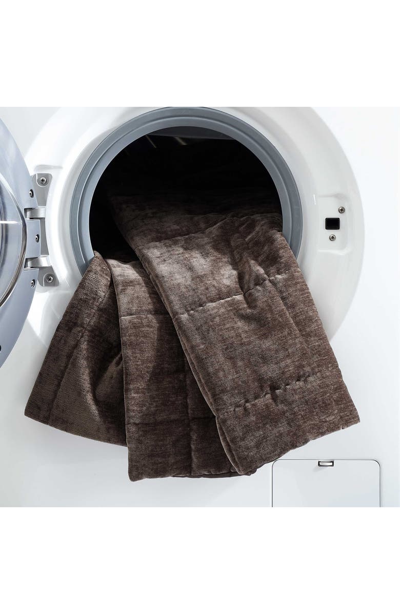 Vera Wang Chenille Box Quilt Set, Alternate, color, Chocolate Brown