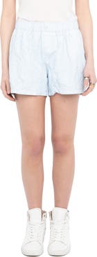 Zadig & Voltaire Pax Crumpled Leather Shorts