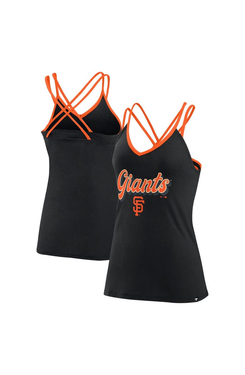 FANATICS Women's Fanatics Branded Black San Francisco Giants Go For It Strappy V-Neck Tank Top, Main, color, Black