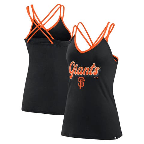 Women's Fanatics Branded Black San Francisco Giants Go For It Strappy V-Neck Tank Top