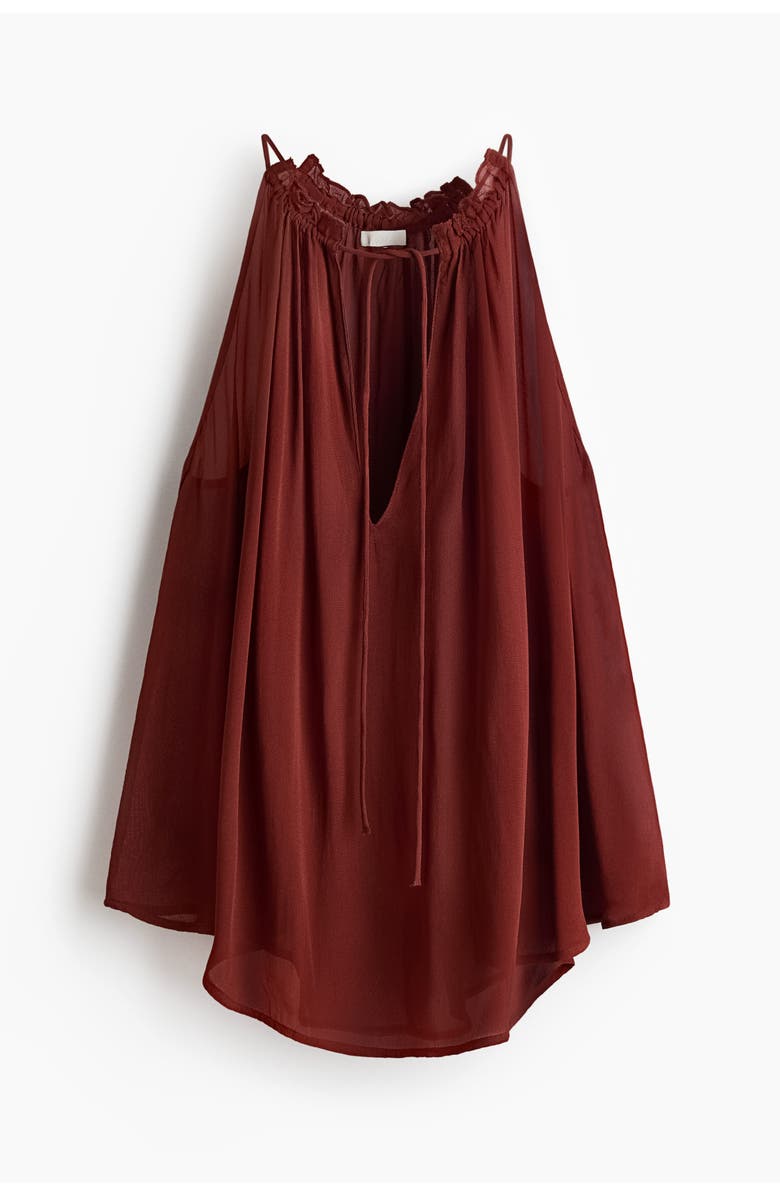 H&M Oversized Drawstring Top, Main, color, Dark Red