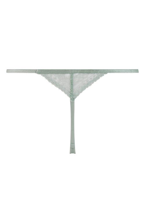 Hunkemoller Hunkemöller Isabelle Embroidered Mesh G-string In Iceberg Green