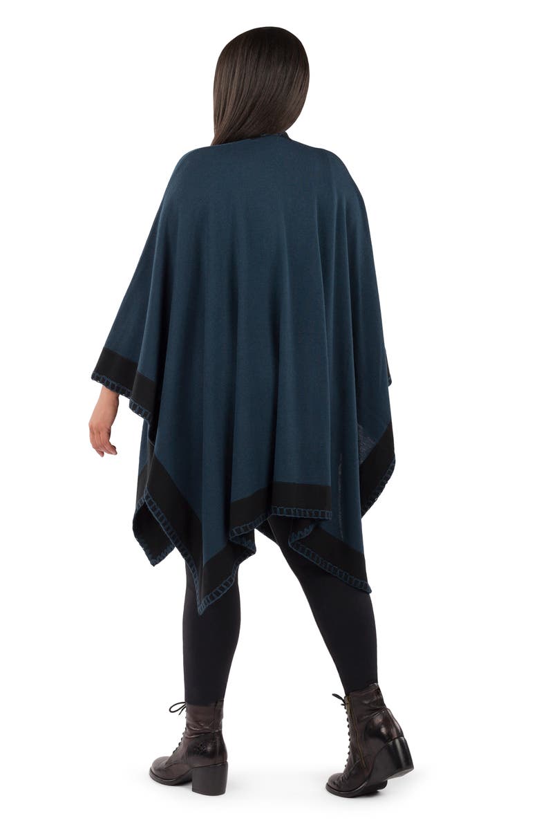 Patricia Nash Color Block Open Front Ruana, Alternate, color, Crblk