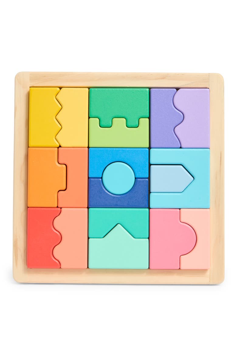 Wooden Interlocking Blocks Puzzle, Main, color, NONE