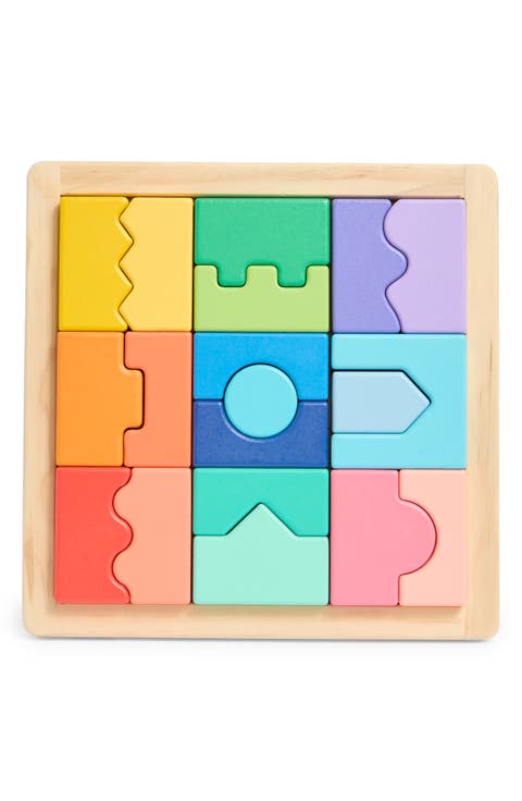Wooden Interlocking Blocks Puzzle