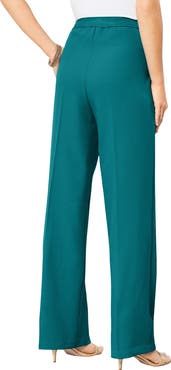 Roaman's Plus Size Wide Leg Bend Over® Pant