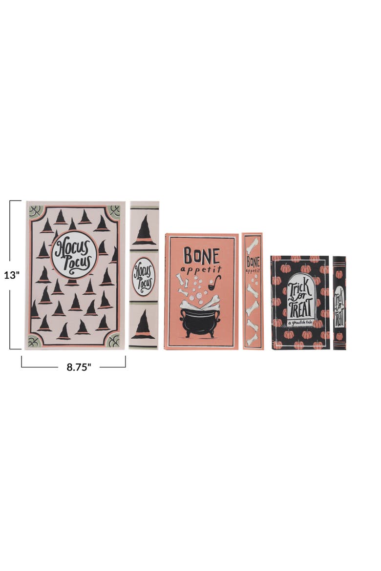 Reclaimed Wood & Canvas Halloween Book Boxes, Set, Alternate, color, Multicolor