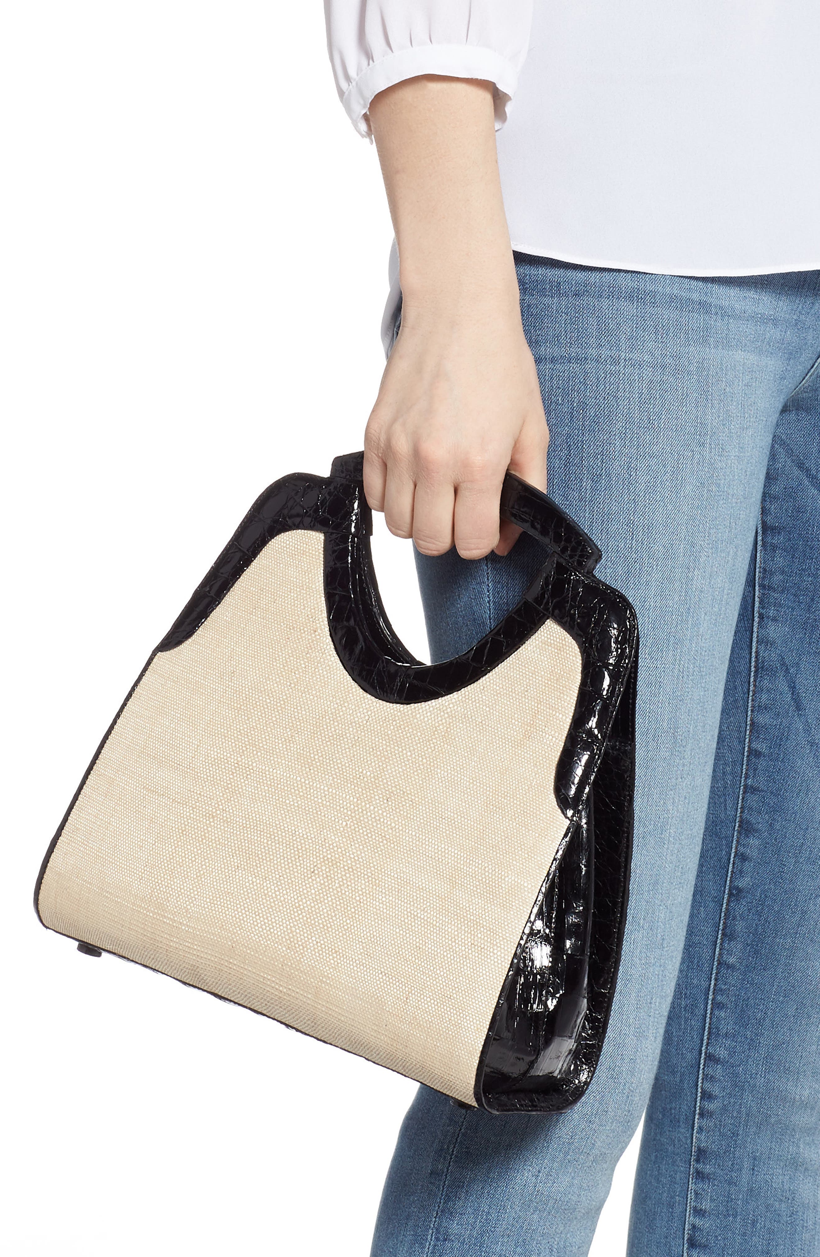 Nancy Gonzalez Small Genuine Crocodile Top Handle Bag, Alternate, color, 